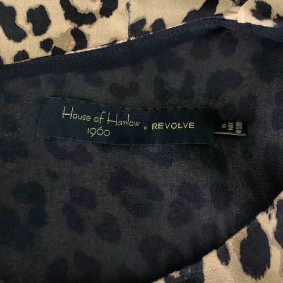 House of Harlow x Revolve Delphine Dress XS Leopard Lined Mini Back Zip - Picture 6 of 6